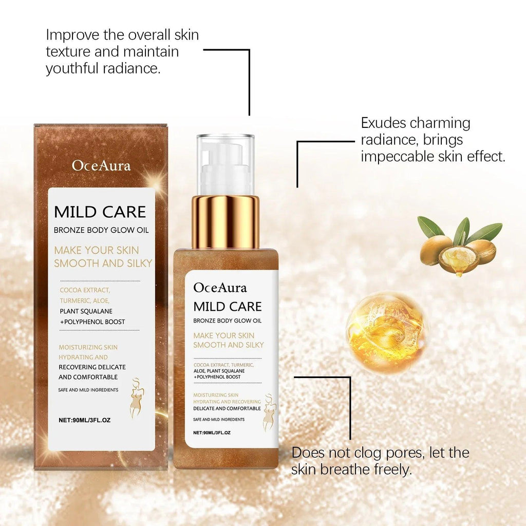Oceaura Bronze Body Glow Oil – Moisturizing Shimmer Oil - Dazzling Beauty Solution