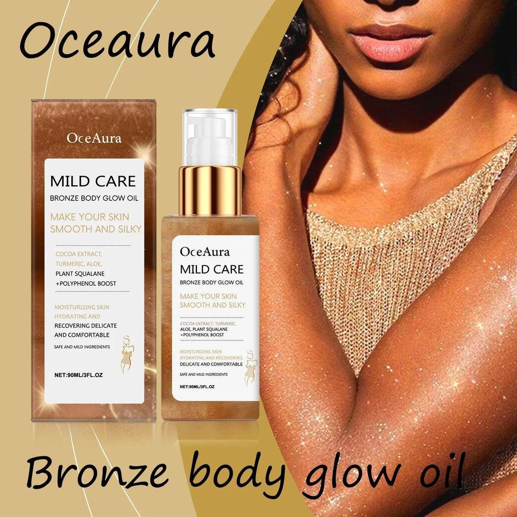 Oceaura Bronze Body Glow Oil – Moisturizing Shimmer Oil - Dazzling Beauty Solution