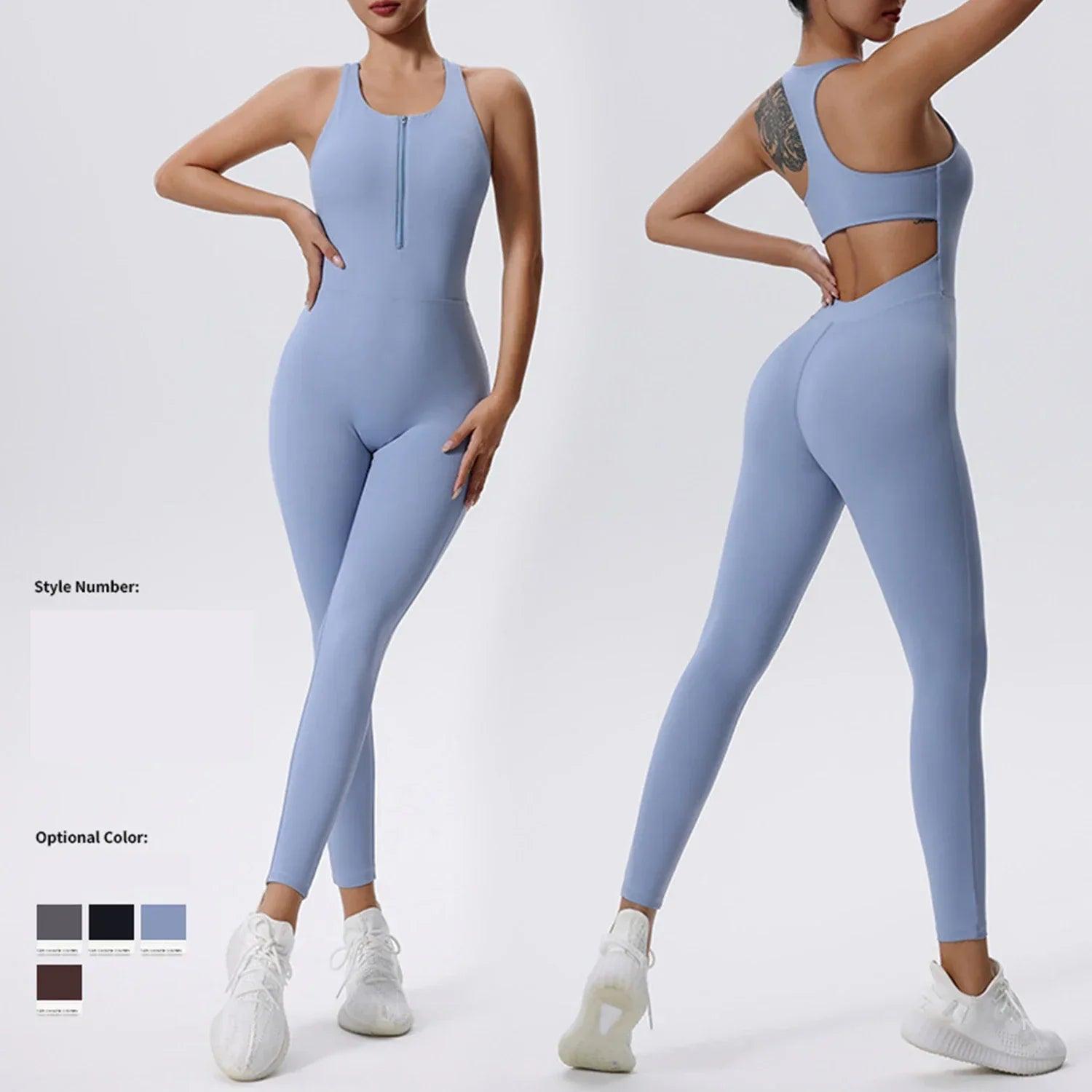 Women’s All-in-One Yoga Jumpsuit – Sleeveless Slim Fit Activewear - Dazzling Beauty Solution
