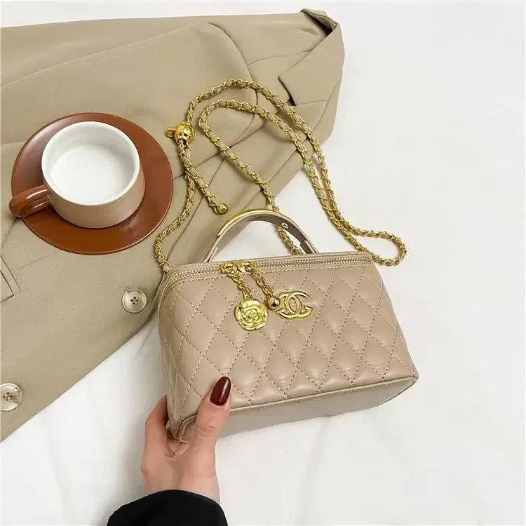 2025 Diamond Chain Box Bag – Chanel style Shoulder & Crossbody Style - Dazzling Beauty Solution