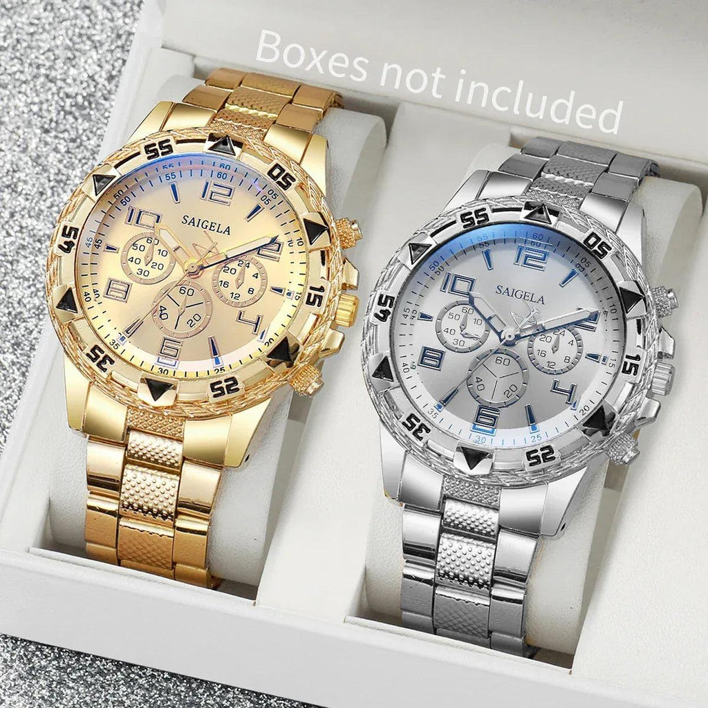 Men's Fashion Quartz Watch Set - 2pcs Steel Band - Dazzling Beauty Solution
