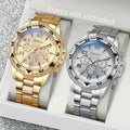 Men's Fashion Quartz Watch Set - 2pcs Steel Band - Dazzling Beauty Solution