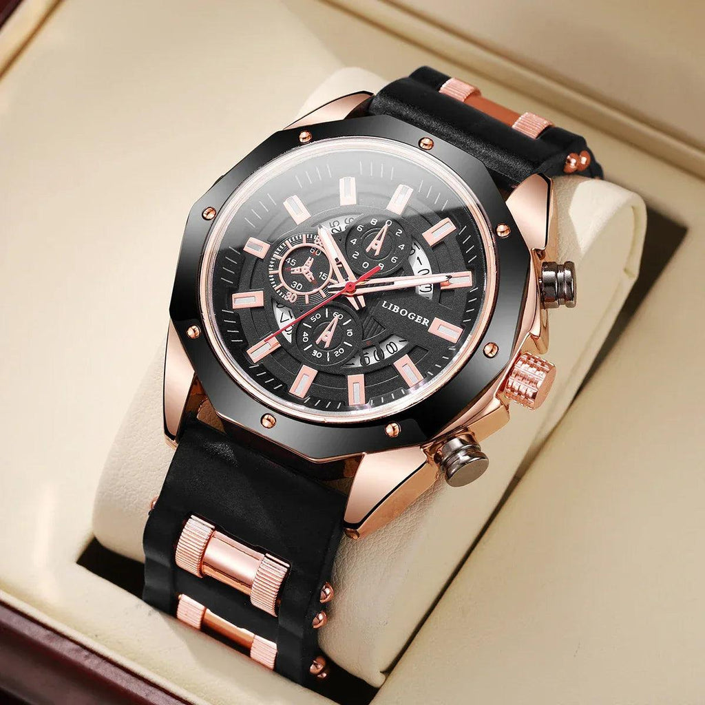 Men's Quartz Sports Watch with Silicone Band - Dazzling Beauty Solution