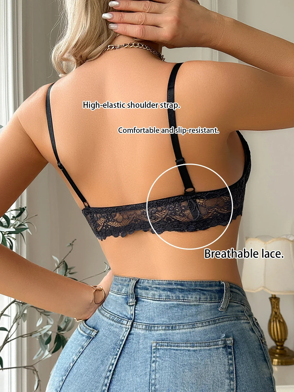 Women's Floral Lace Front-Closure Push-Up Bra