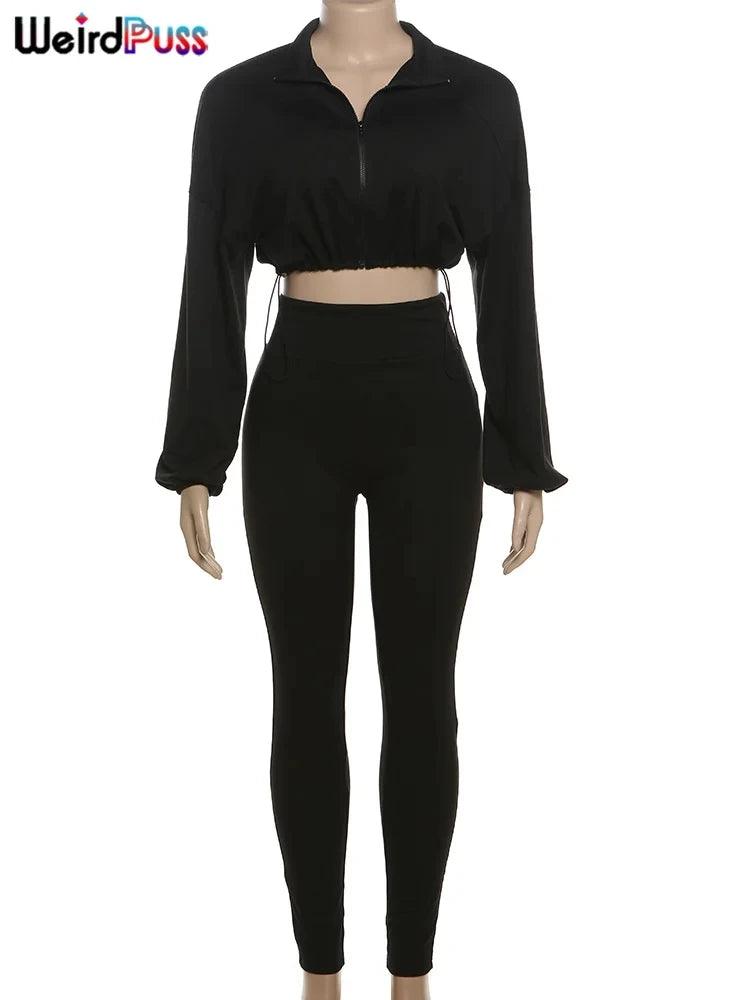 Women's 2-Piece Tracksuit - Zip Jacket & Leggings Set