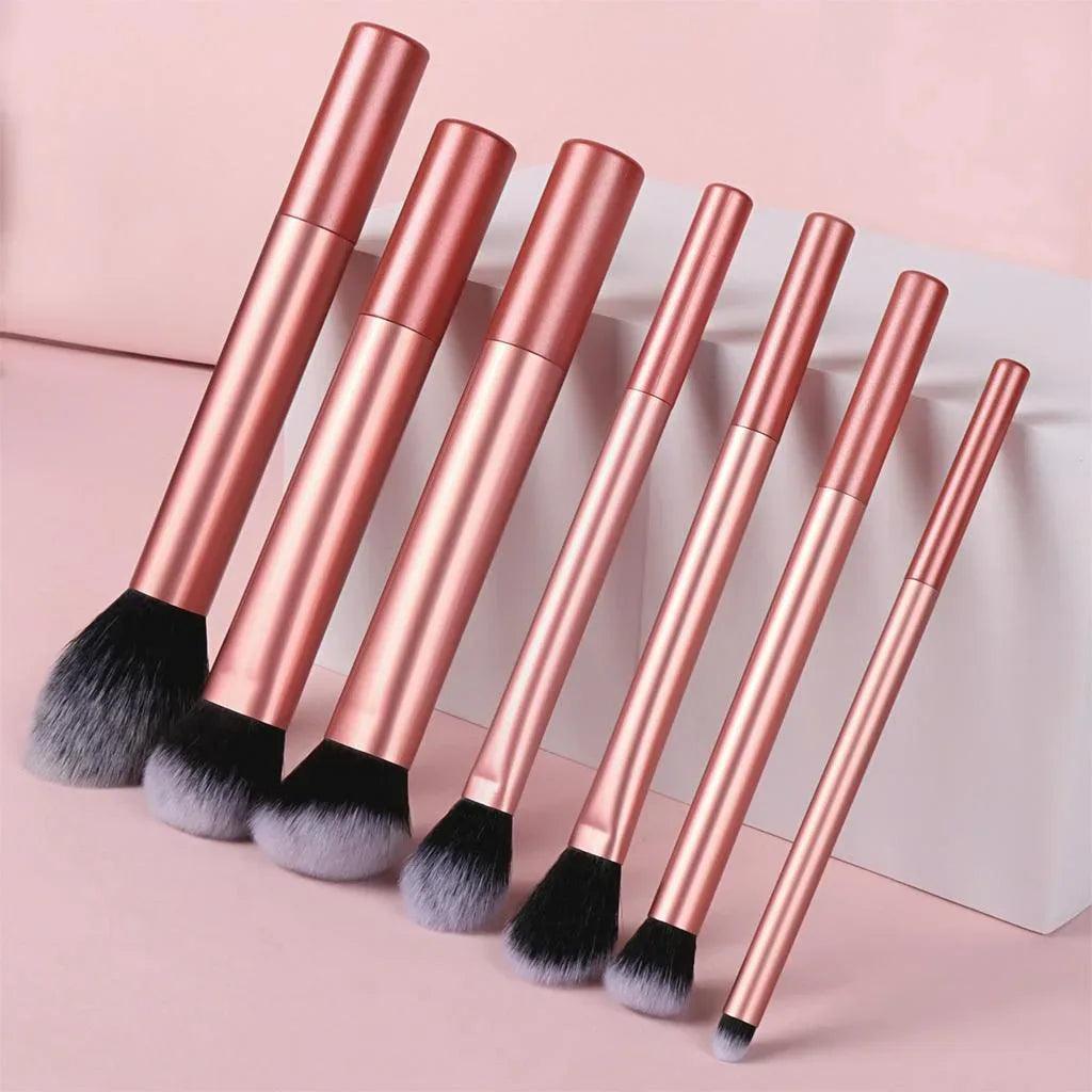 7/8pcs Soft Makeup Brush Set – Foundation, Blush, Eyeshadow Tools - Dazzling Beauty Solution