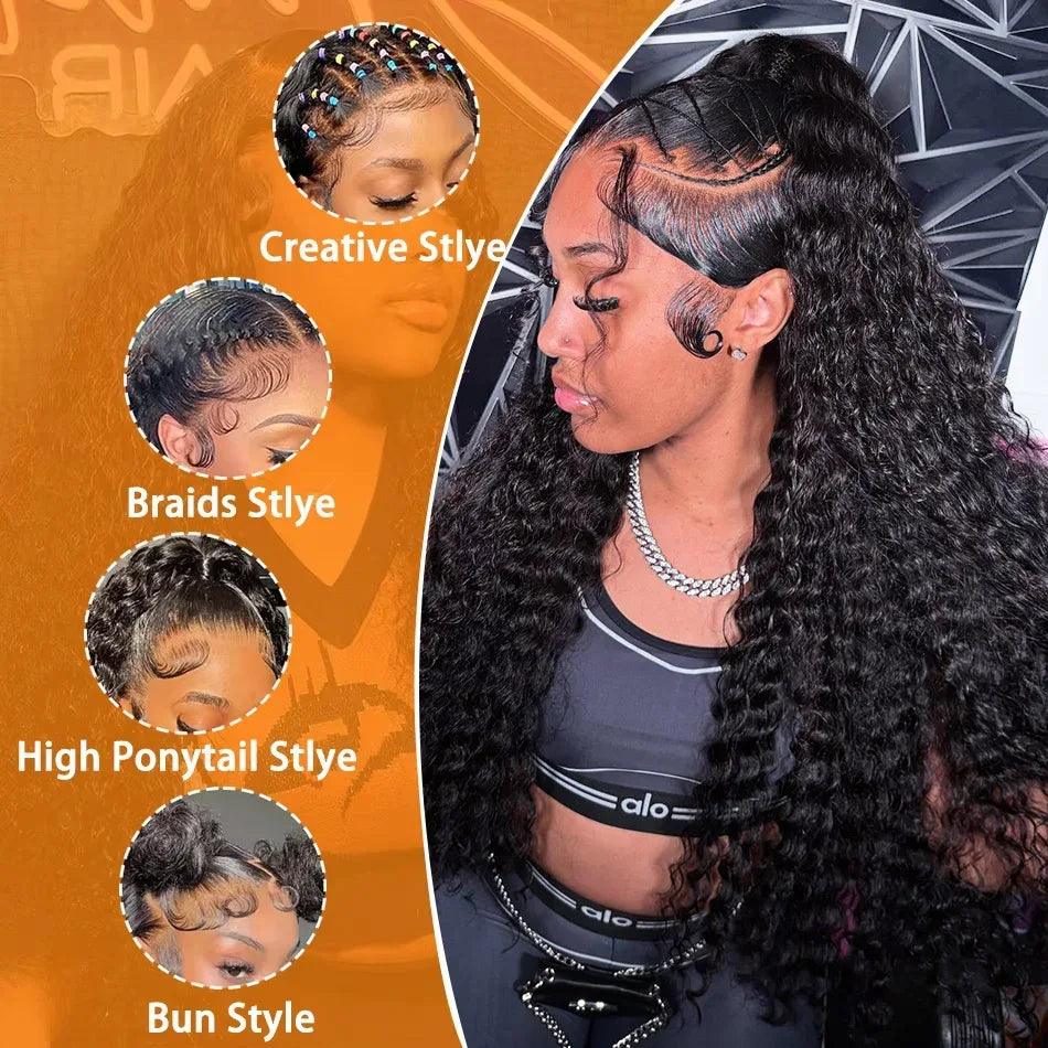 Premium Deep Wave Human Hair Lace Wig - Dazzling Beauty Solution