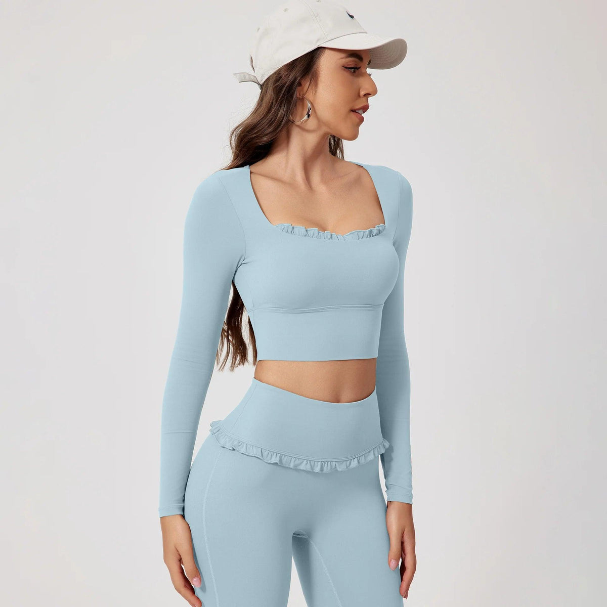 Women's 2-Piece Gym & Yoga Set | Quick-Dry Long Sleeve Top + Leggings | 6 Colors | S–XL