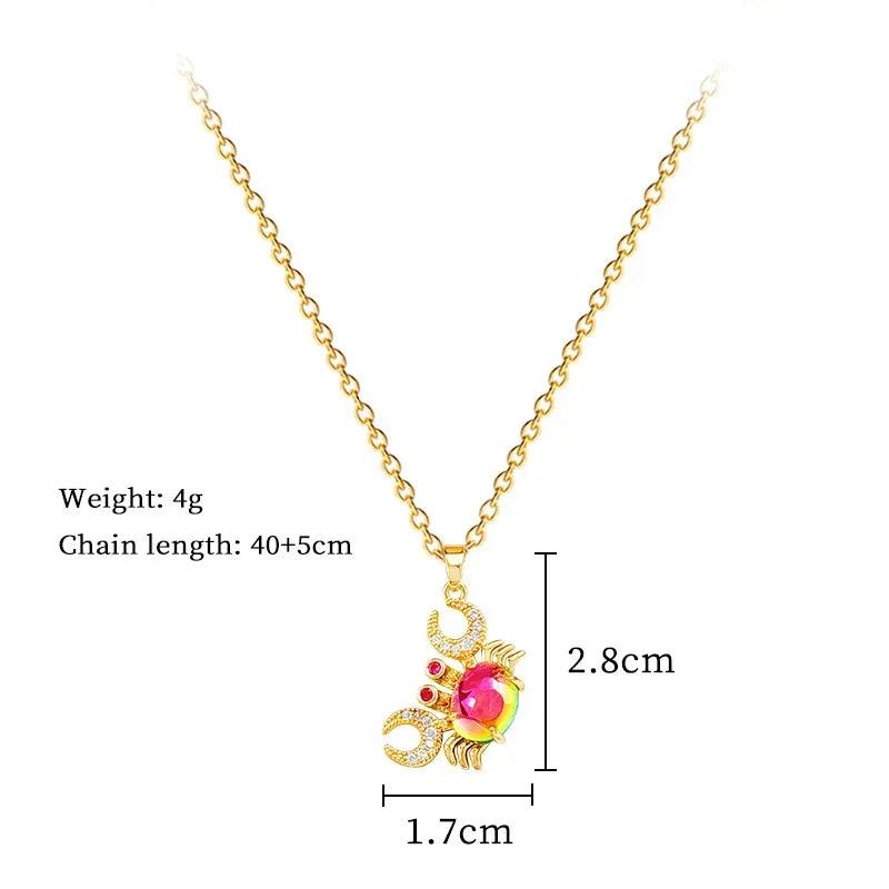 316L Stainless Steel Colorful Crab Pendant Necklace - Dazzling Beauty Solution