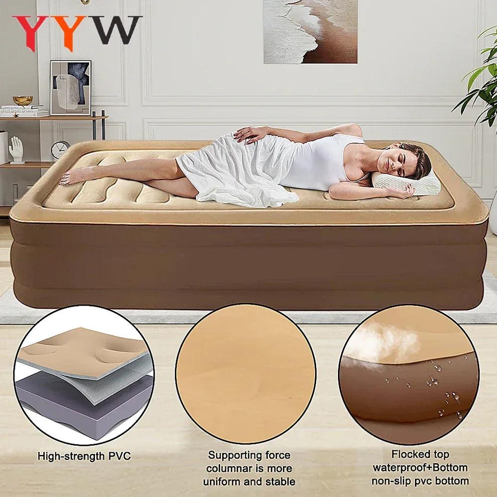 2-Person Inflatable Air Mattress – Folding Camping & Home Bed - Dazzling Beauty Solution