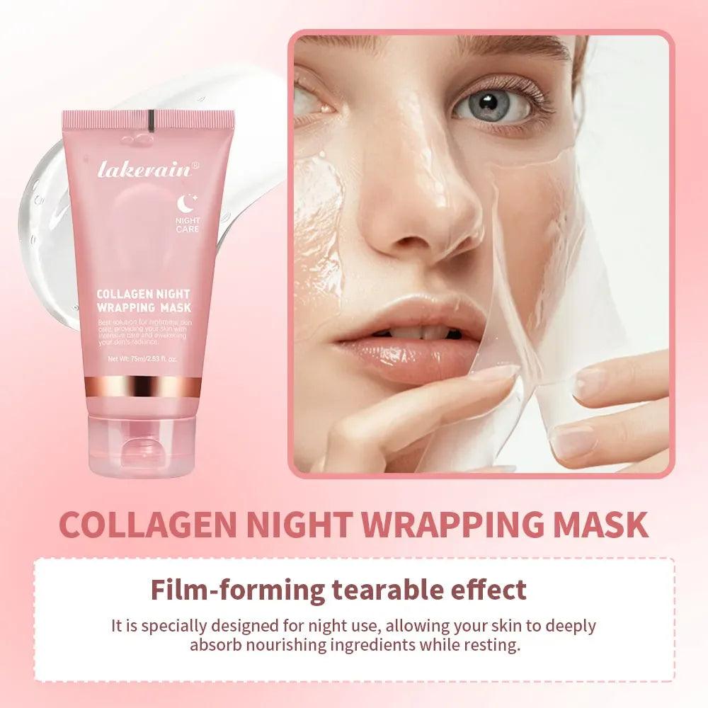Lakerain Collagen Night Wrapping Mask – Peel-Off Overnight Skin Rejuvenation - Dazzling Beauty Solution