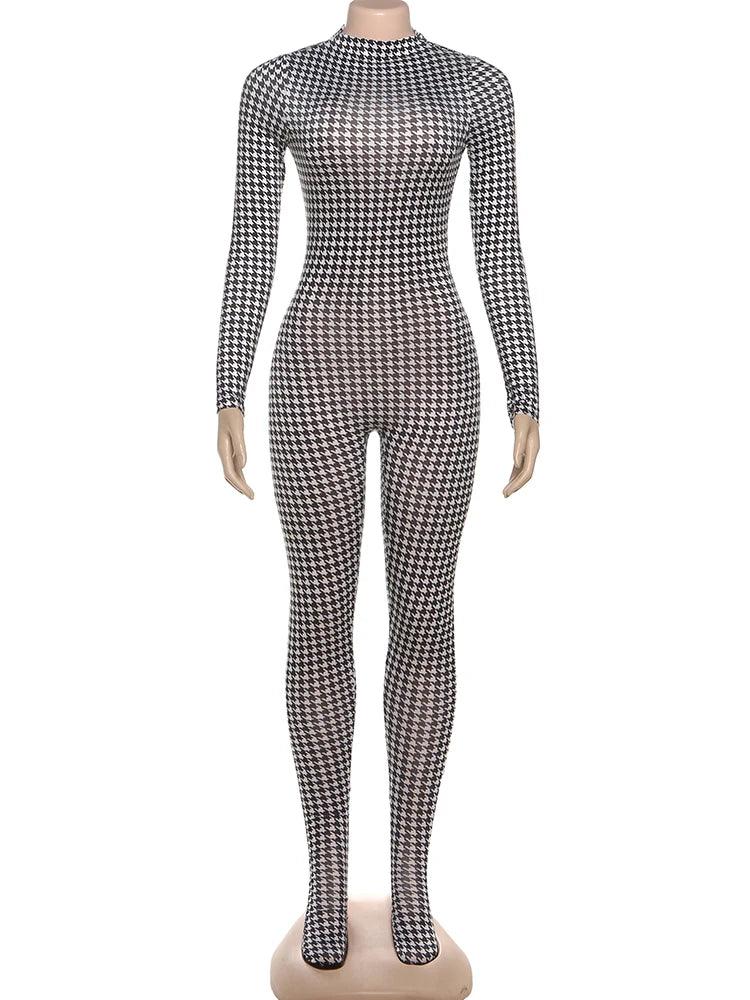 Women's Snake Print Bodycon Jumpsuit - Sexy Zip-Front Catsuit