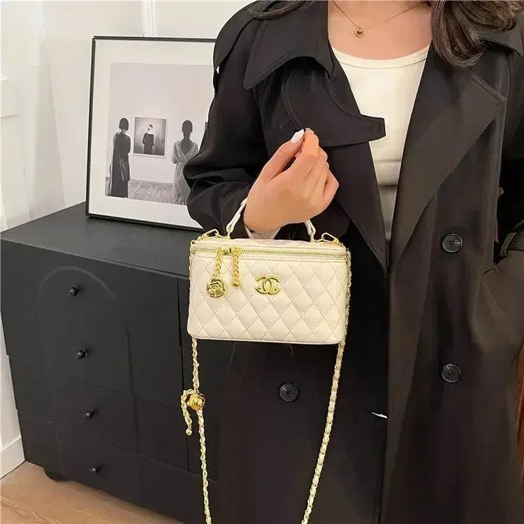 2025 Diamond Chain Box Bag – Chanel style Shoulder & Crossbody Style - Dazzling Beauty Solution