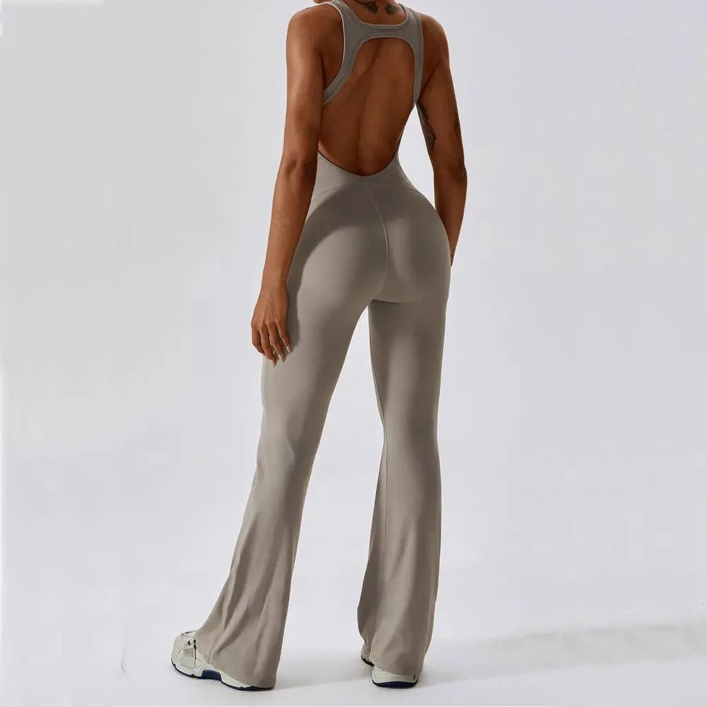 Solid Yoga Jumpsuit – Sleek, Supportive, & Sculpting - Dazzling Beauty Solution