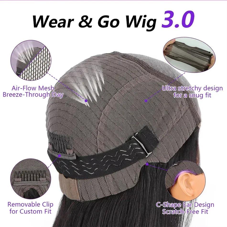 200% Upgraded 1B/99J Black With Red Bone Straight 5x5 Highlight Wig Human Hair Brazilian Burgundy Colored Glueless Wig For Women - Dazzling Beauty Solution