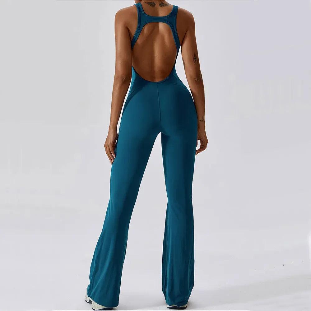 Solid Yoga Jumpsuit – Sleek, Supportive, & Sculpting - Dazzling Beauty Solution