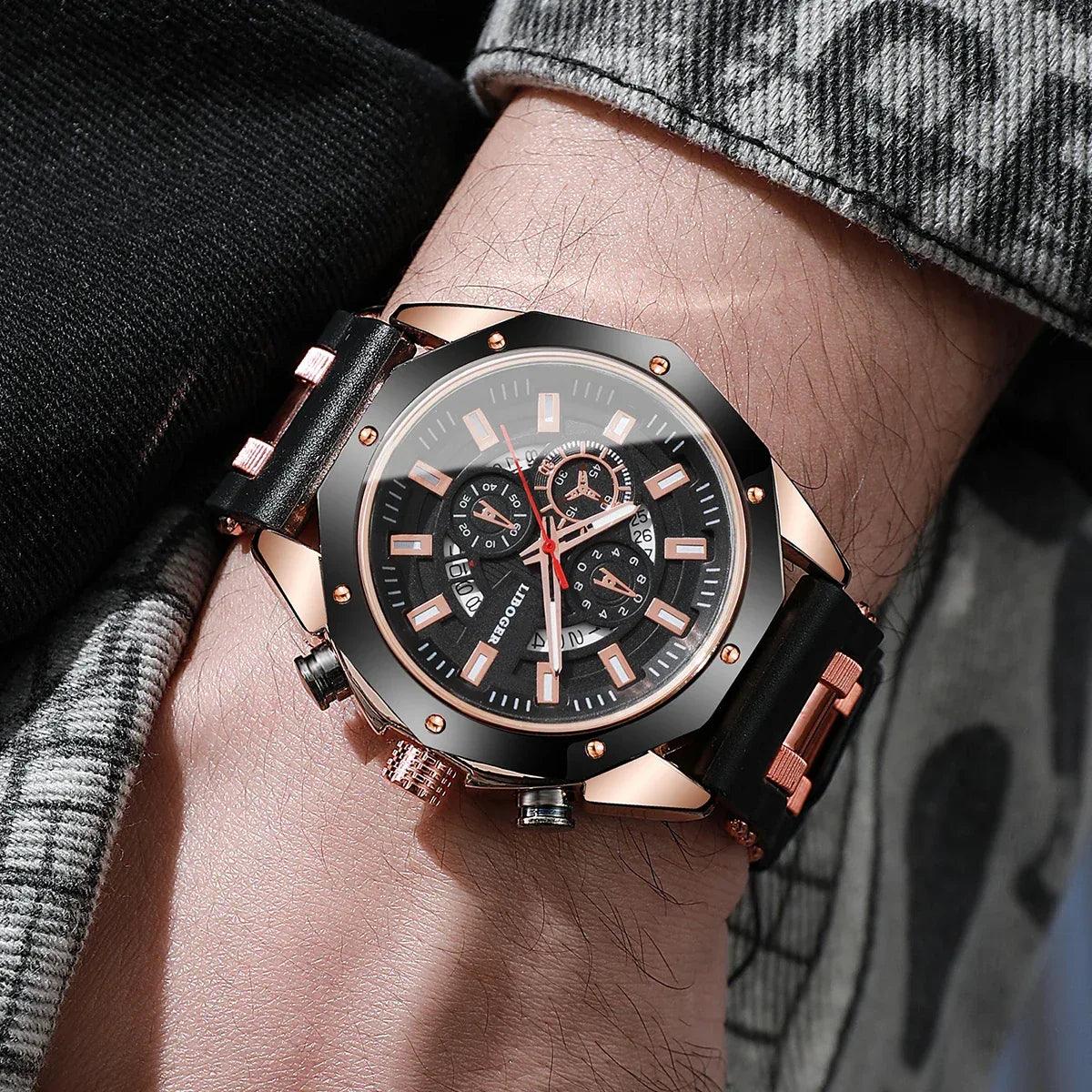 Men's Quartz Sports Watch with Silicone Band - Dazzling Beauty Solution