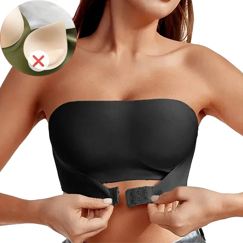 Women's Strapless Push-Up Bra with Removable Padding