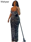 Rhinestone & Pearl Formal Evening Gown – Brown & Black - Dazzling Beauty Solution