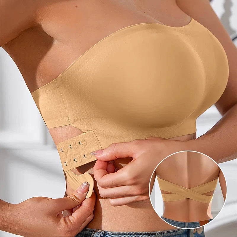 Women's Strapless Push-Up Bra with Removable Padding