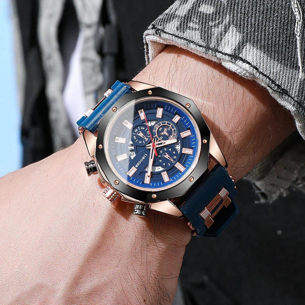 Men's Quartz Sports Watch with Silicone Band - Dazzling Beauty Solution