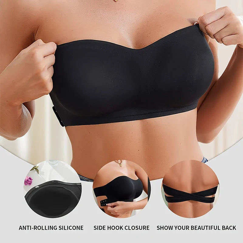 Women's Strapless Push-Up Bra with Removable Padding