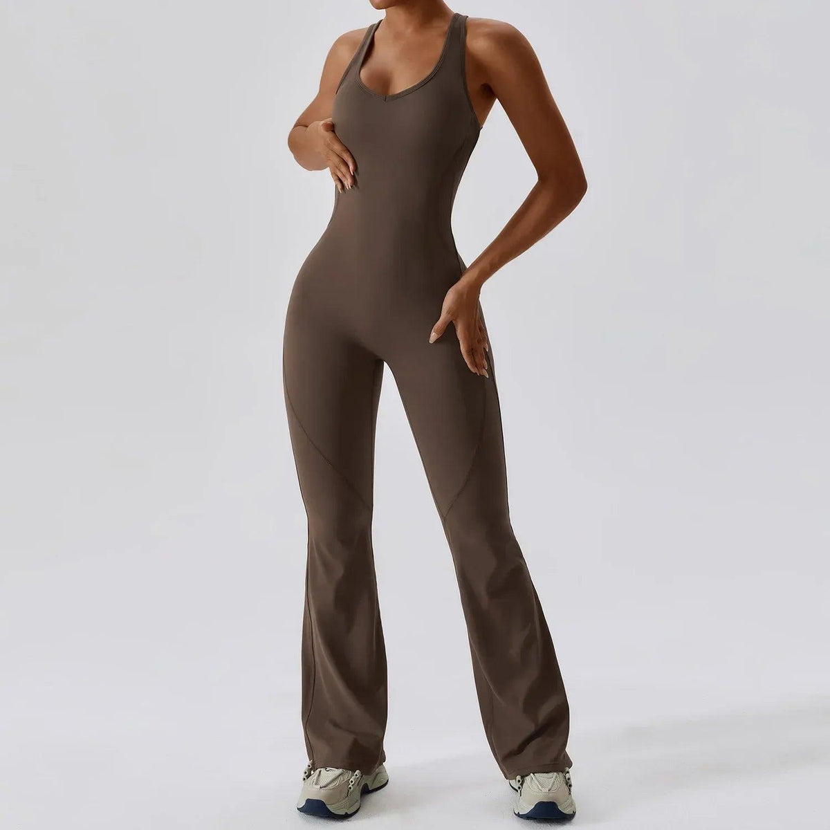 Solid Yoga Jumpsuit – Sleek, Supportive, & Sculpting - Dazzling Beauty Solution