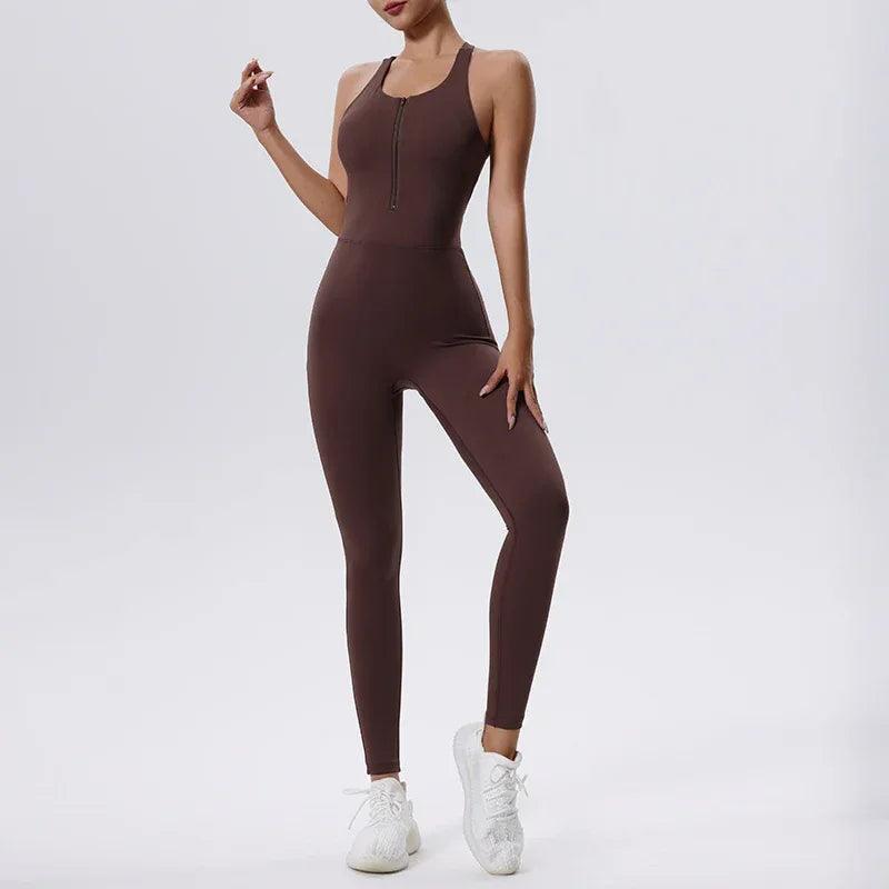 Women’s All-in-One Yoga Jumpsuit – Sleeveless Slim Fit Activewear - Dazzling Beauty Solution