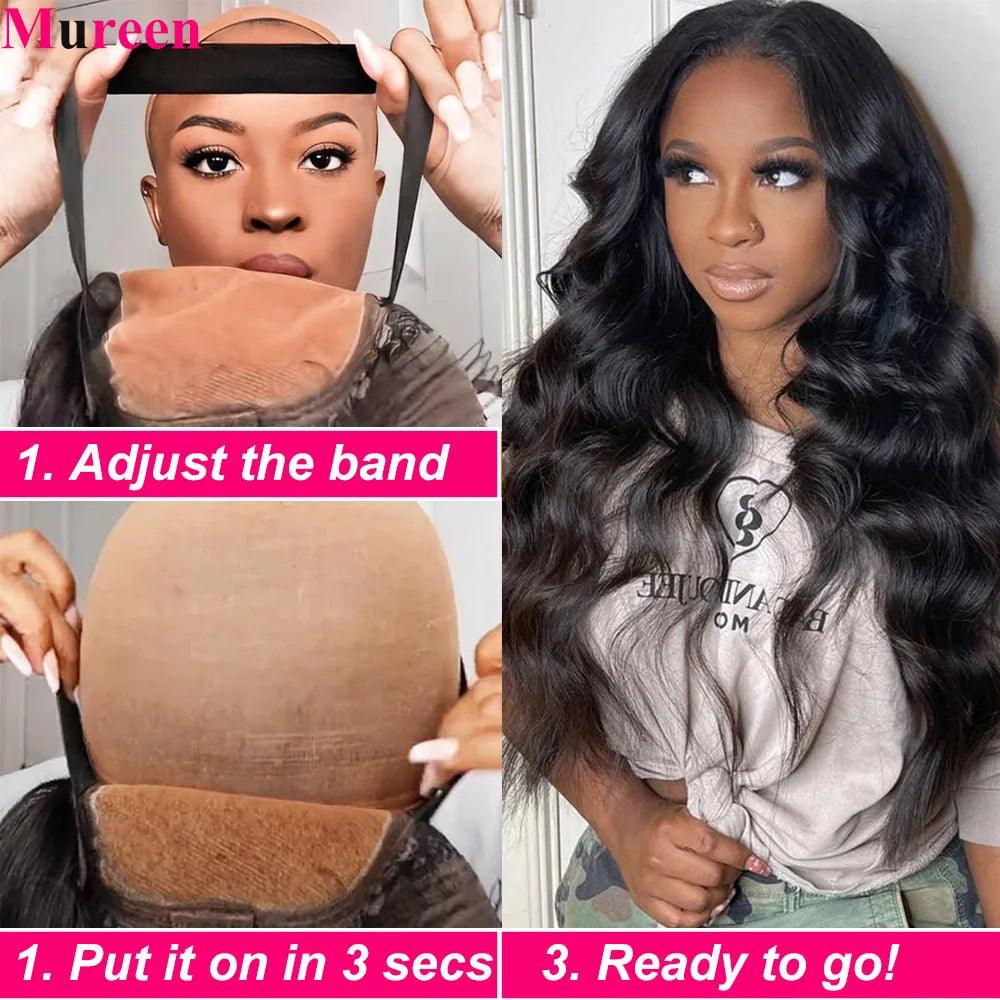Glueless Body Wave Wig - 250 Density Pre-Cut Lace Human Hair Wig