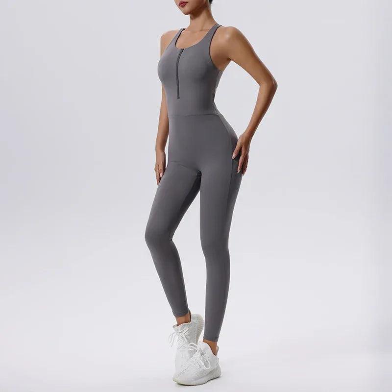 Women’s All-in-One Yoga Jumpsuit – Sleeveless Slim Fit Activewear - Dazzling Beauty Solution