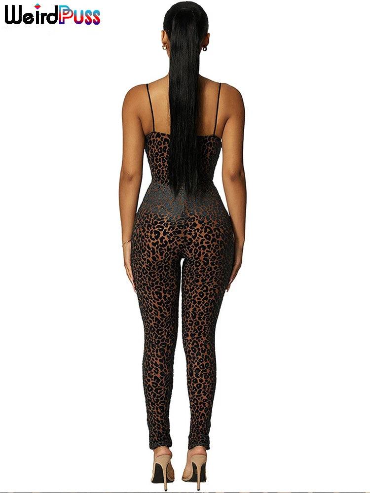 Leopard Print Backless Skinny Jumpsuit – Bold Night Glam