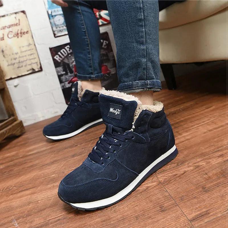 Men’s Winter Snow Boots – Warm Fur Lined Ankle Shoes - Dazzling Beauty Solution