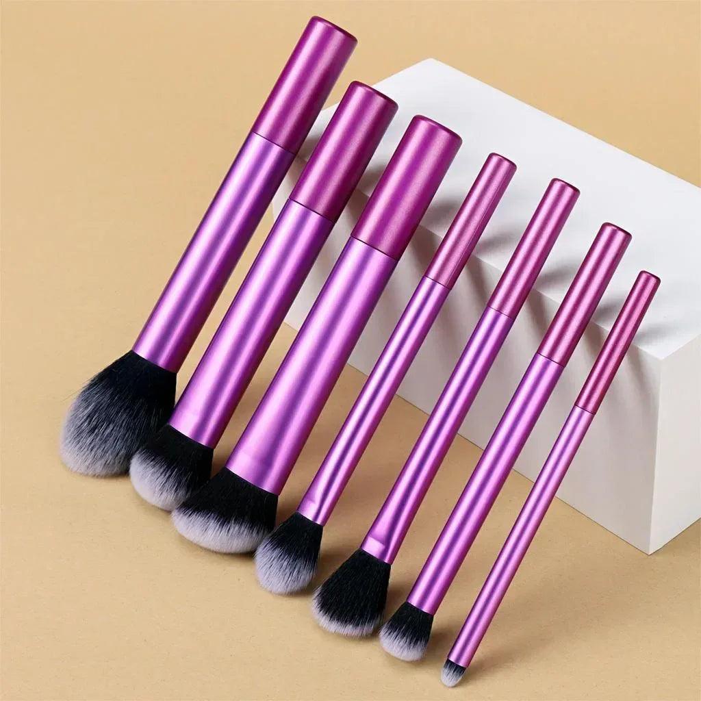 7/8pcs Soft Makeup Brush Set – Foundation, Blush, Eyeshadow Tools - Dazzling Beauty Solution