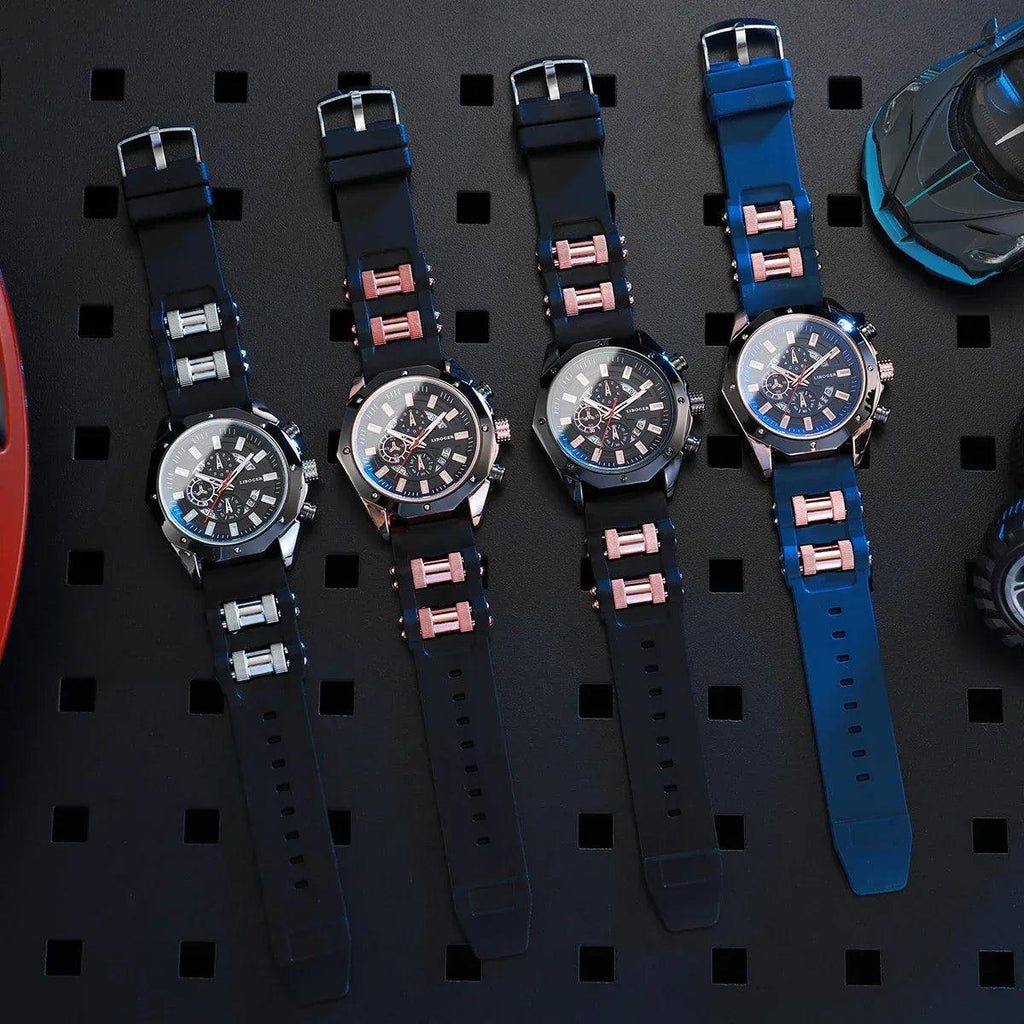 Men's Quartz Sports Watch with Silicone Band - Dazzling Beauty Solution