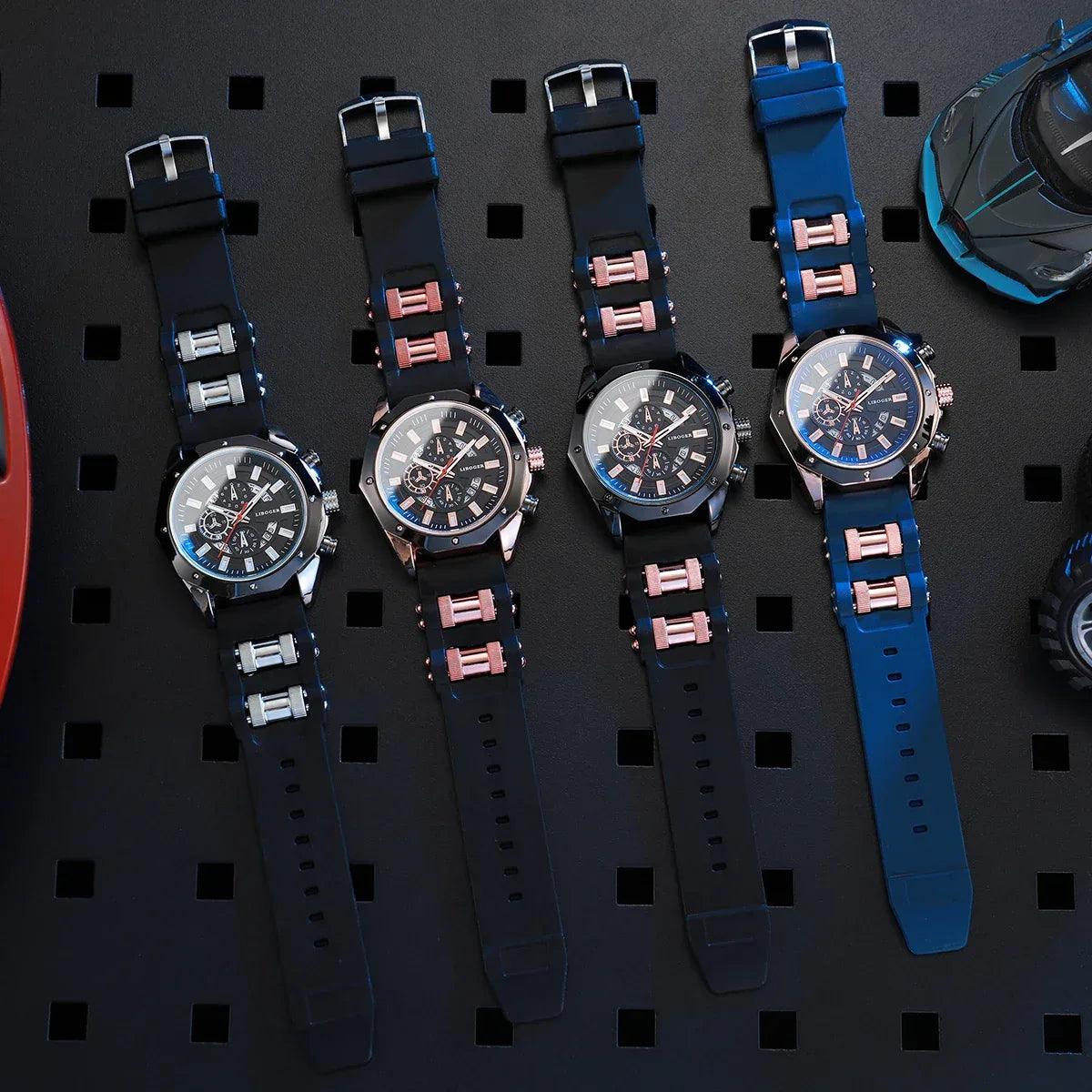 Men's Quartz Sports Watch with Silicone Band - Dazzling Beauty Solution