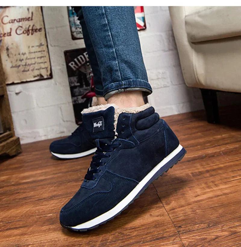 Men’s Winter Snow Boots – Warm Fur Lined Ankle Shoes - Dazzling Beauty Solution