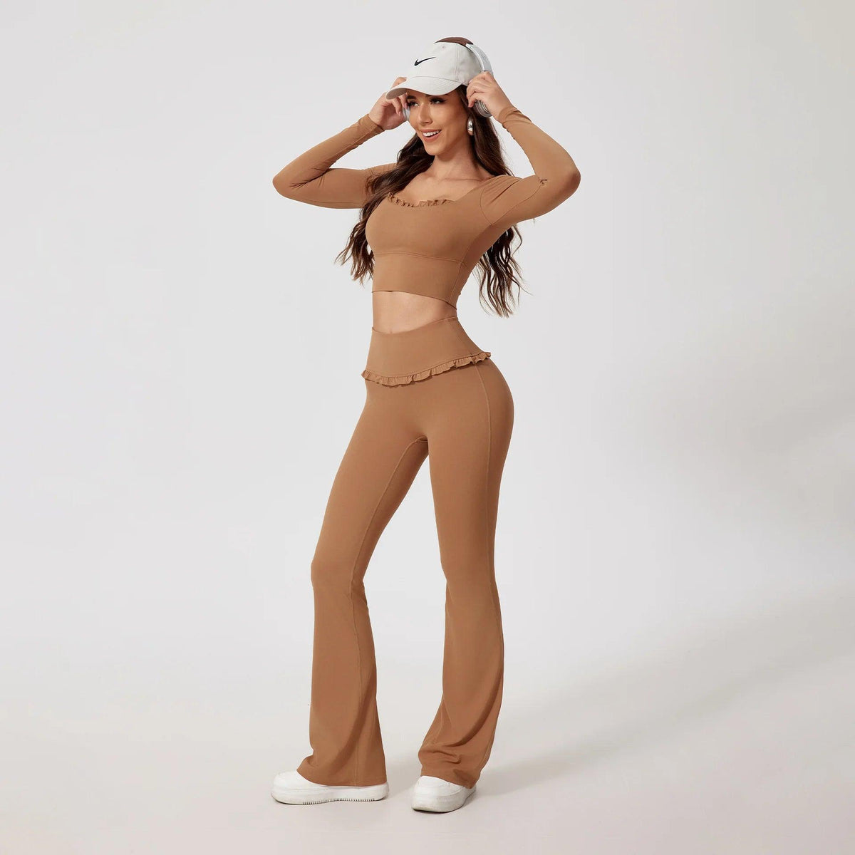 Women's 2-Piece Gym & Yoga Set | Quick-Dry Long Sleeve Top + Leggings | 6 Colors | S–XL