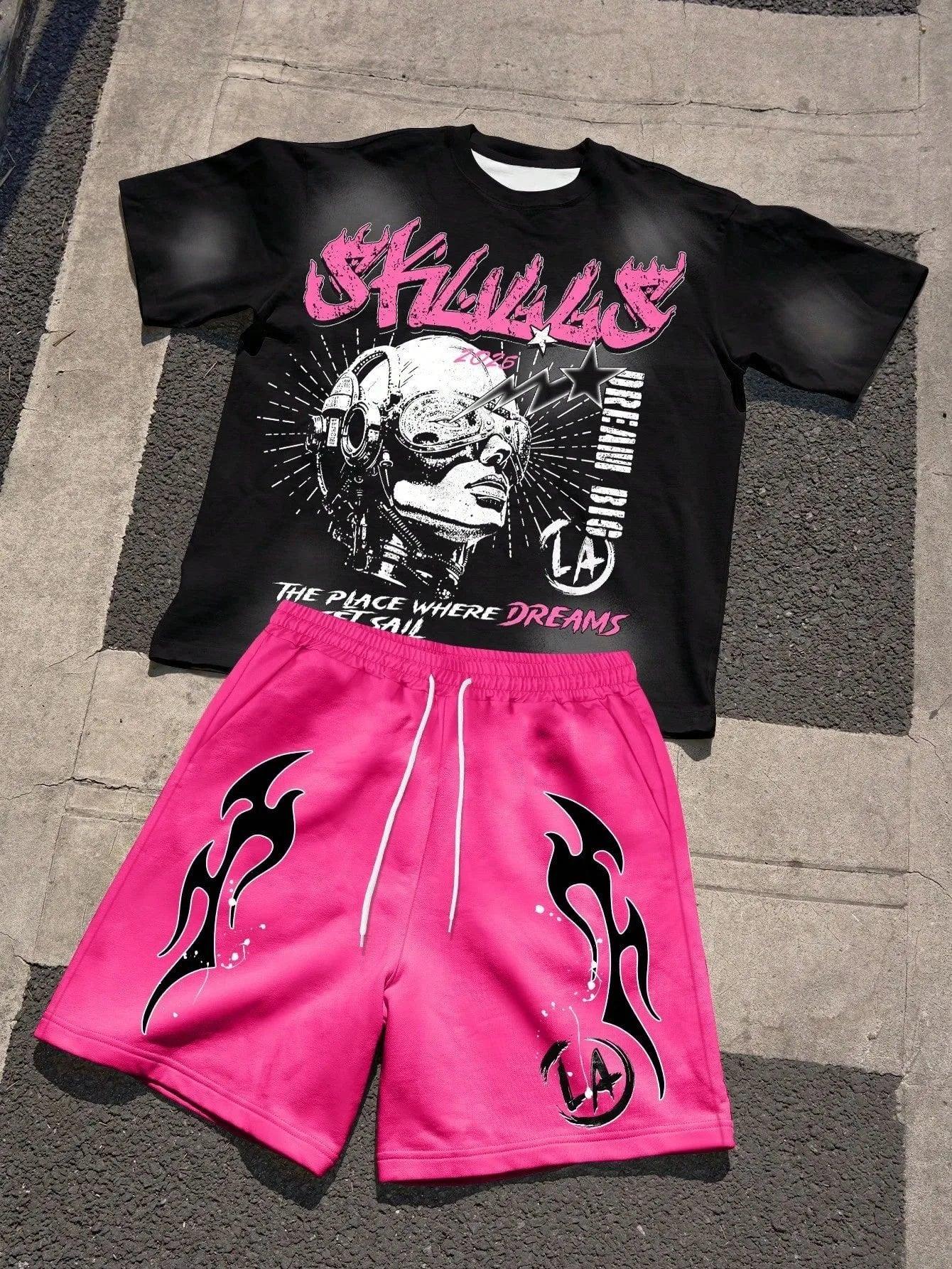 Men's Graphic T-Shirt & Shorts Set – Summer Streetwear
