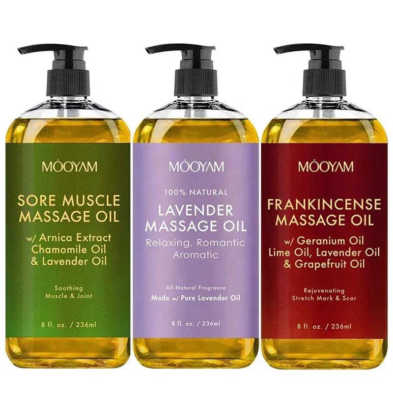 100% Pure Organic Lavender & Frankincense Massage Body Oil – Relaxing, Anti-Cellulite & Sore Muscle Relief - Dazzling Beauty Solution