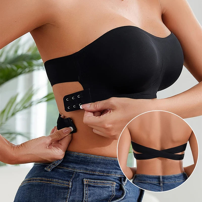 Women's Strapless Push-Up Bra with Removable Padding