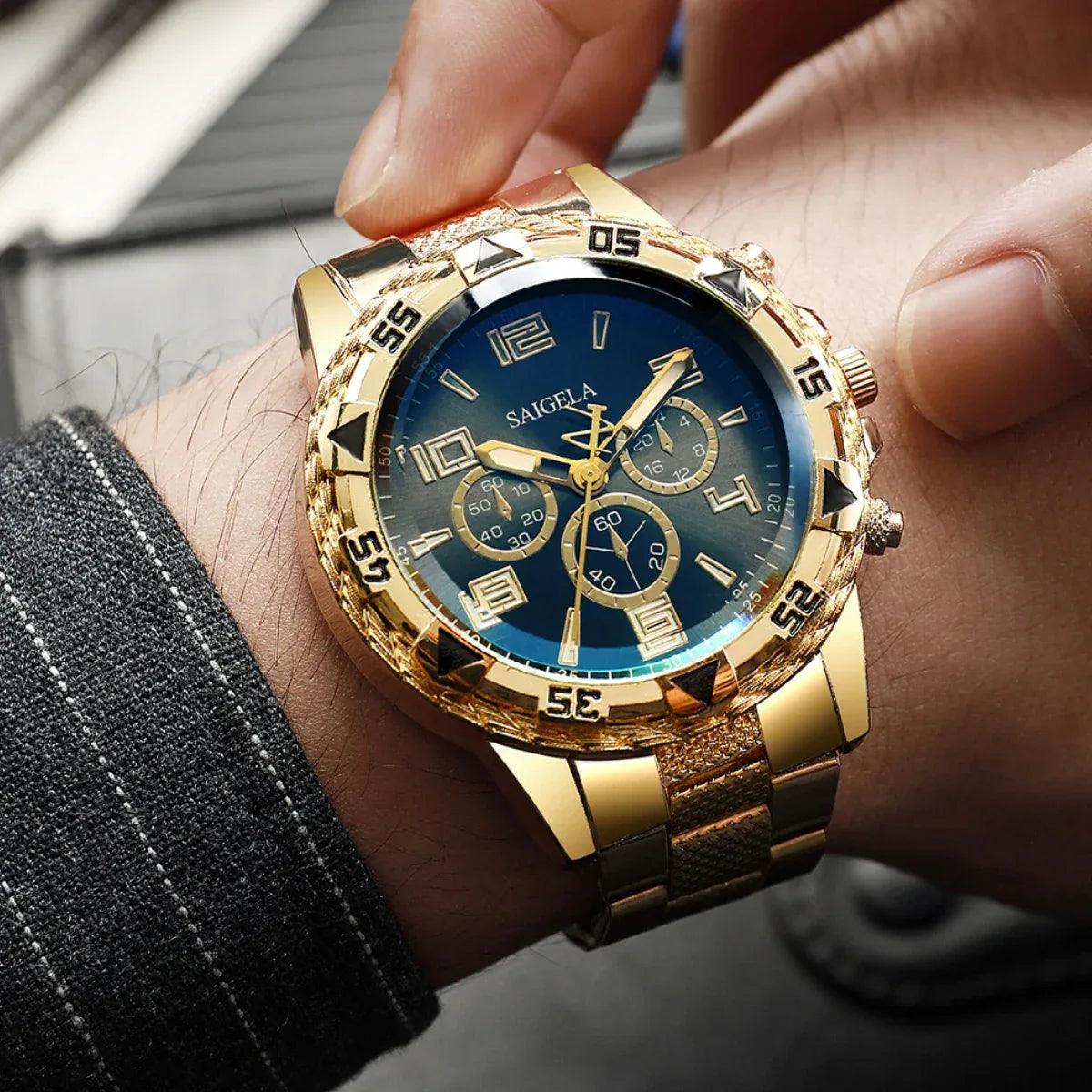 Men's Fashion Quartz Watch Set - 2pcs Steel Band - Dazzling Beauty Solution