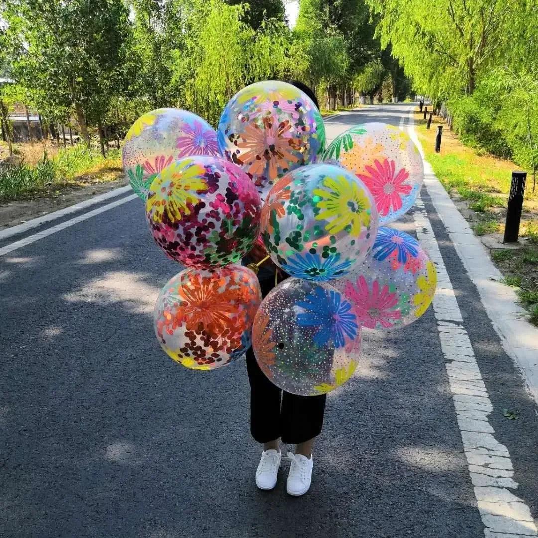 12-Inch Confetti Latex Balloons Set | Ice Cream Party Decor (10PCS) - Dazzling Beauty Solution