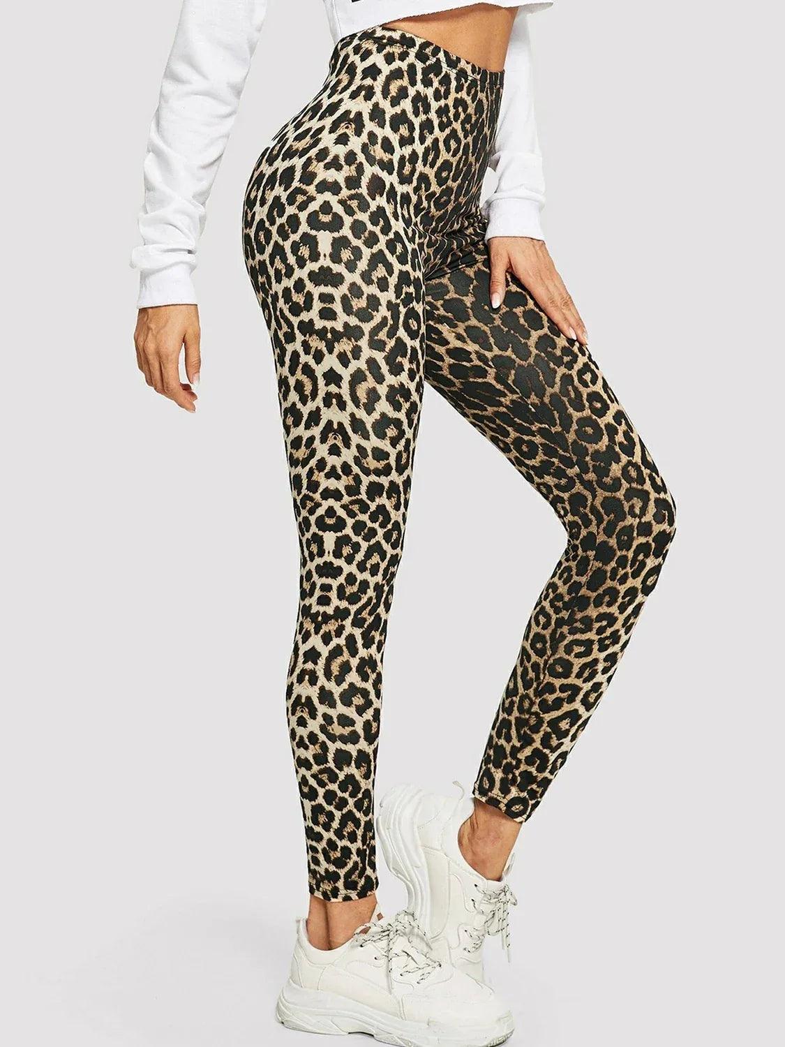 Women’s Leopard Print High-Waist Leggings – Push-Up Gym Pants - Dazzling Beauty Solution