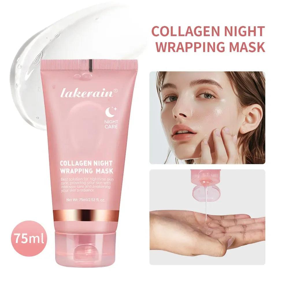 Lakerain Collagen Night Wrapping Mask – Peel-Off Overnight Skin Rejuvenation - Dazzling Beauty Solution