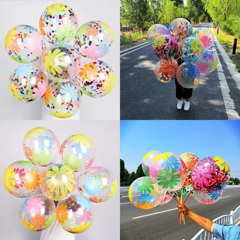 12-Inch Confetti Latex Balloons Set | Ice Cream Party Decor (10PCS) - Dazzling Beauty Solution