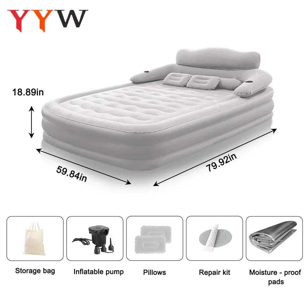 2-Person Inflatable Air Mattress – Folding Camping & Home Bed - Dazzling Beauty Solution