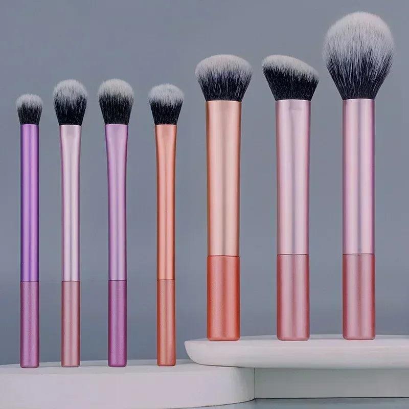 7/8pcs Soft Makeup Brush Set – Foundation, Blush, Eyeshadow Tools - Dazzling Beauty Solution