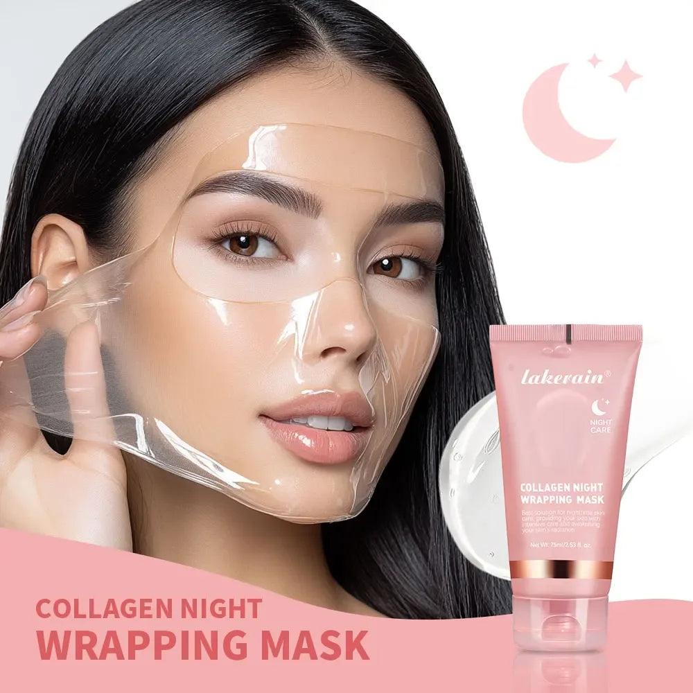 Lakerain Collagen Night Wrapping Mask – Peel-Off Overnight Skin Rejuvenation - Dazzling Beauty Solution