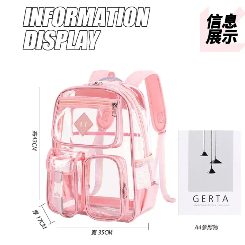 Transparent Backpack for Kids – Waterproof School Bag - Dazzling Beauty Solution