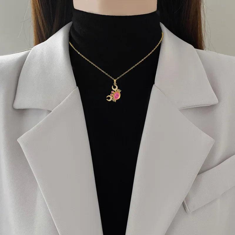316L Stainless Steel Colorful Crab Pendant Necklace - Dazzling Beauty Solution